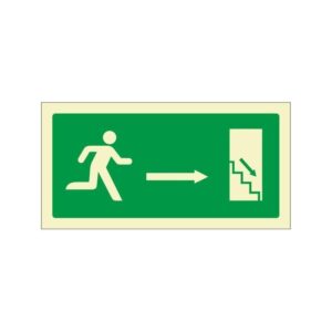 Letrero Escalera bajando derecha