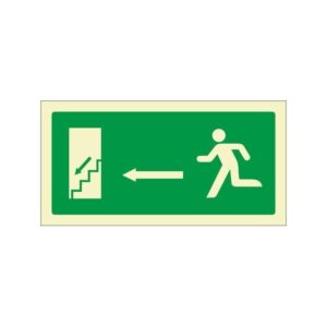 Letrero Escalera bajando izquierda